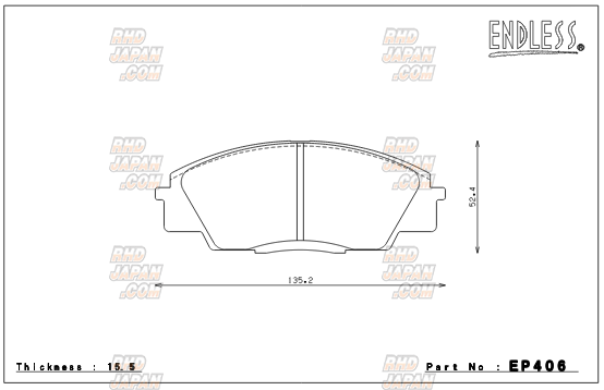 Endless Brake Pads Front Set Type MX72 Plus - S2000 AP1 AP2 DC5